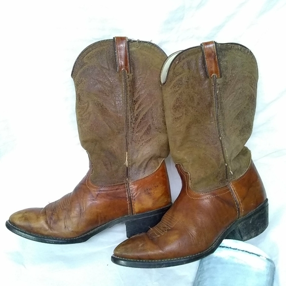 Durango Mens GOODYEAR Well Tan Brown Distress Leather Cowboy/Western Boots 9 EE - Picture 2 of 10